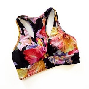 Running Bare Sports Bra Women’s 4 6 Black Floral